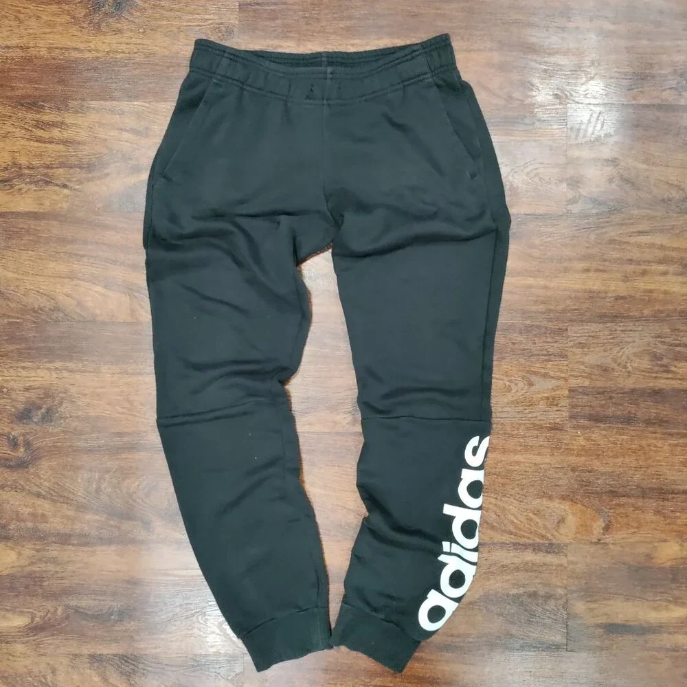 adidas 3-Stripe Long Sleeve Hoodie & Pull On Jogger Track Pants Set Black Boys S